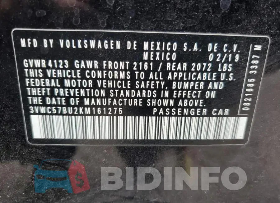 3VWC57BU2KM161275 Photo# 12
