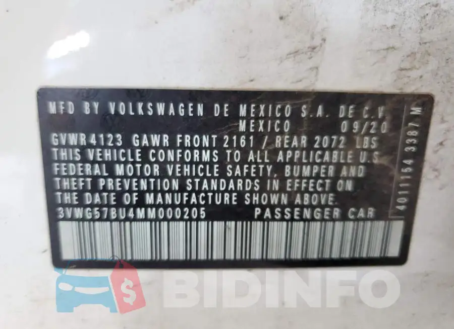 3VWG57BU4MM000205 Photo# 12