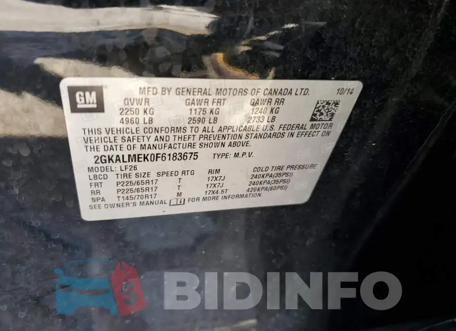 2GKALMEK0F6183675 Photo# 12