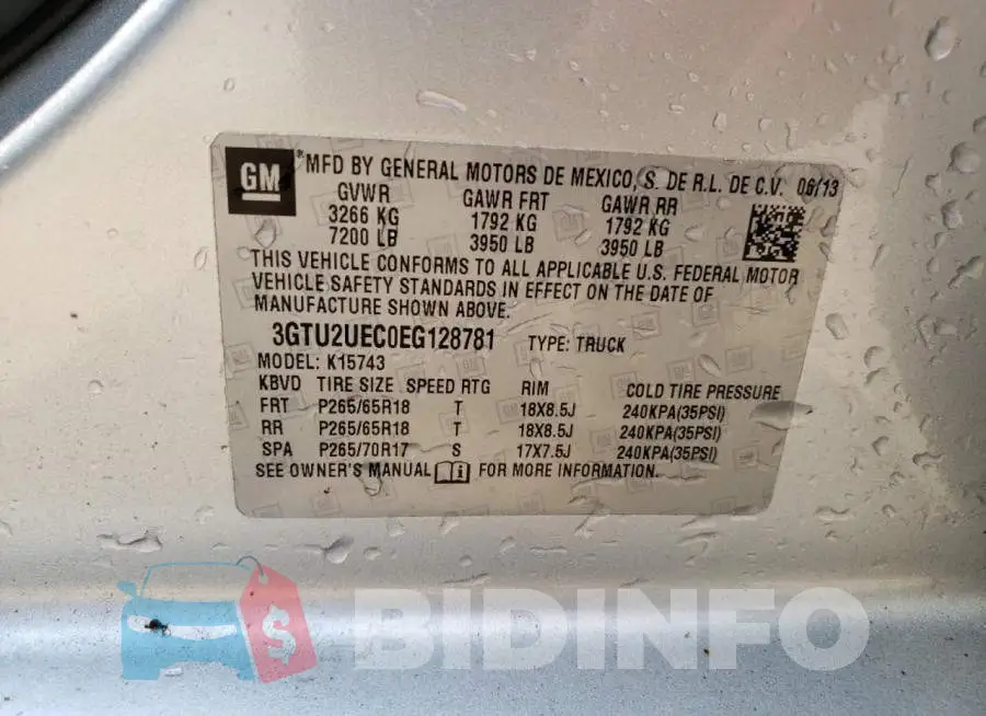 3GTU2UEC0EG128781 Photo# 12
