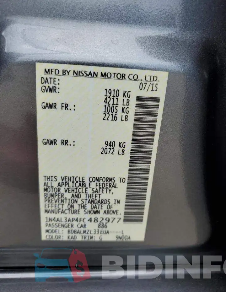 1N4AL3AP4FC482977 Photo# 12