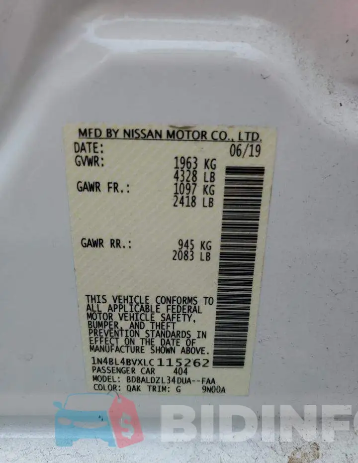 1N4BL4BVXLC115262 Photo# 13