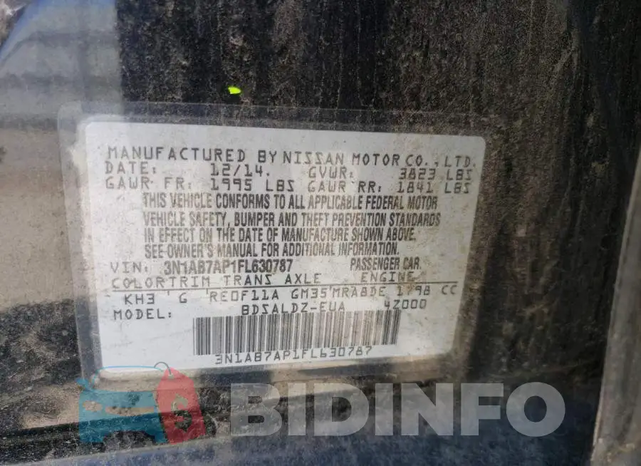3N1AB7AP1FL630787 Photo# 12