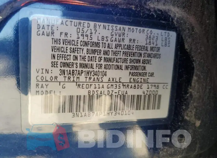 3N1AB7AP1HY340104 Photo# 13