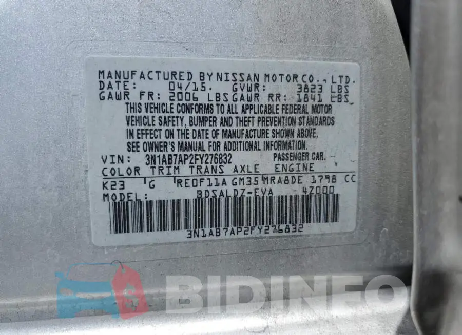 3N1AB7AP2FY276832 Photo# 12