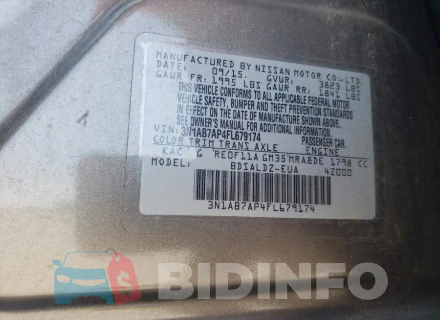 3N1AB7AP4FL679174 Photo# 13