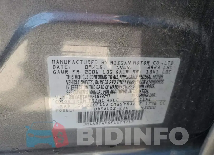 3N1AB7AP5FL679717 Photo# 12