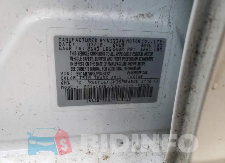 3N1AB7AP8JY343412 Photo# 12