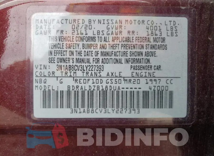 3N1AB8CV3LY227393 Photo# 12