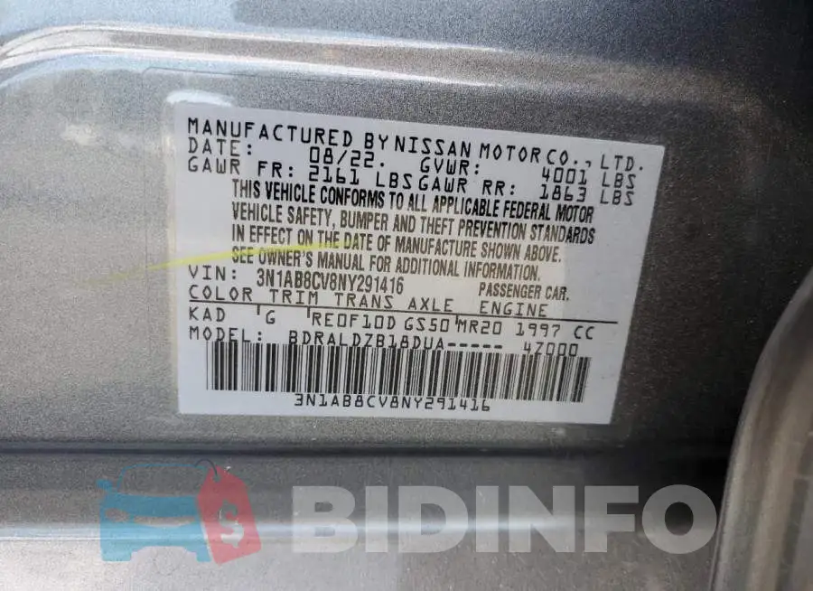 3N1AB8CV8NY291416 Photo# 12