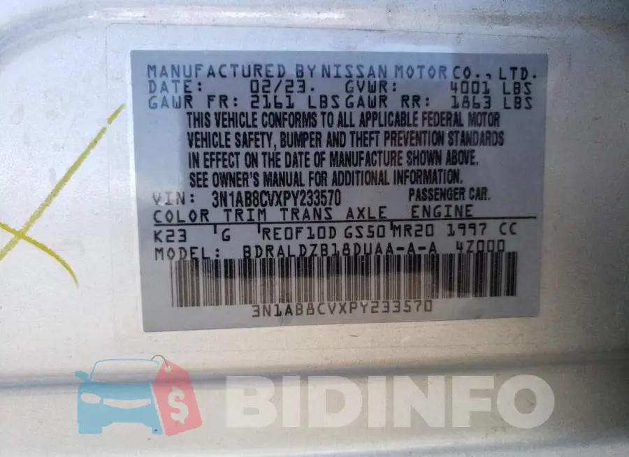 3N1AB8CVXPY233570 Photo# 12
