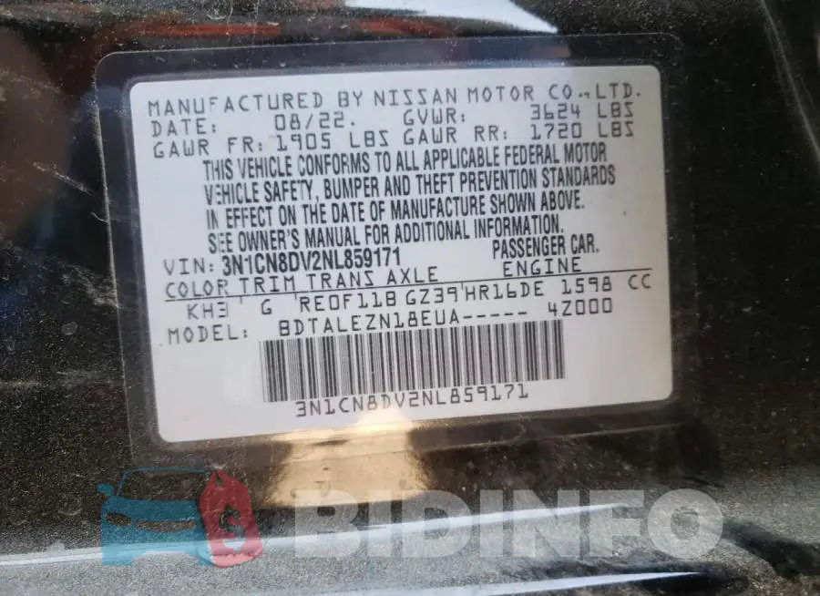 3N1CN8DV2NL859171 Photo# 12