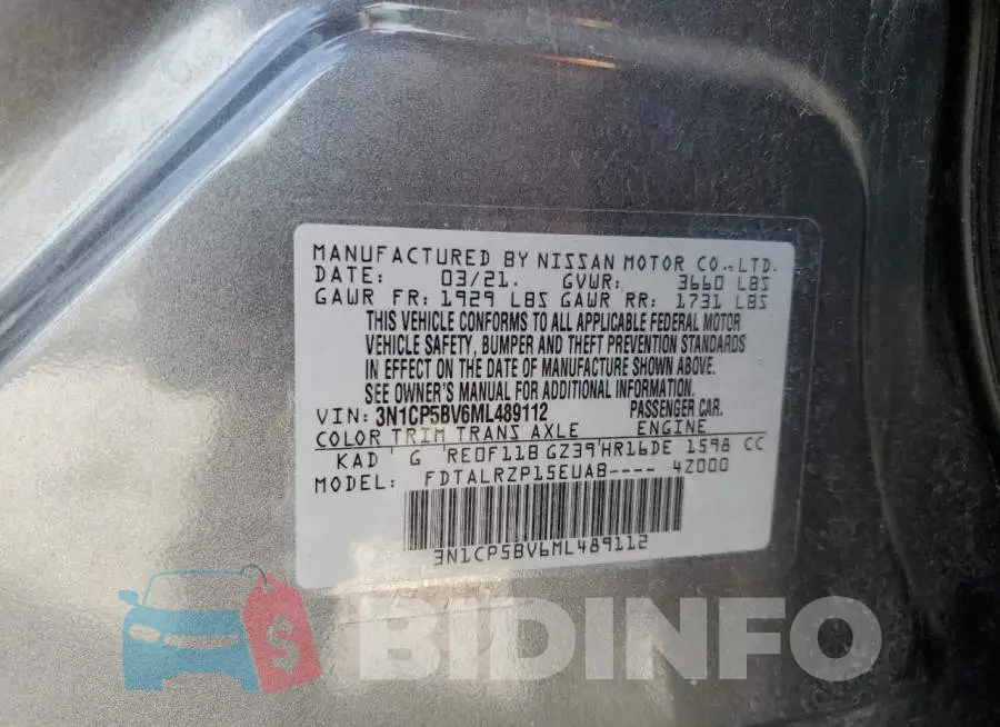 3N1CP5BV6ML489112 Photo# 12