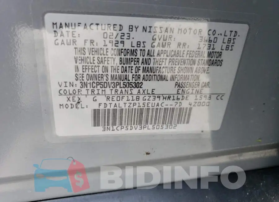 3N1CP5DV3PL505302 Photo# 13