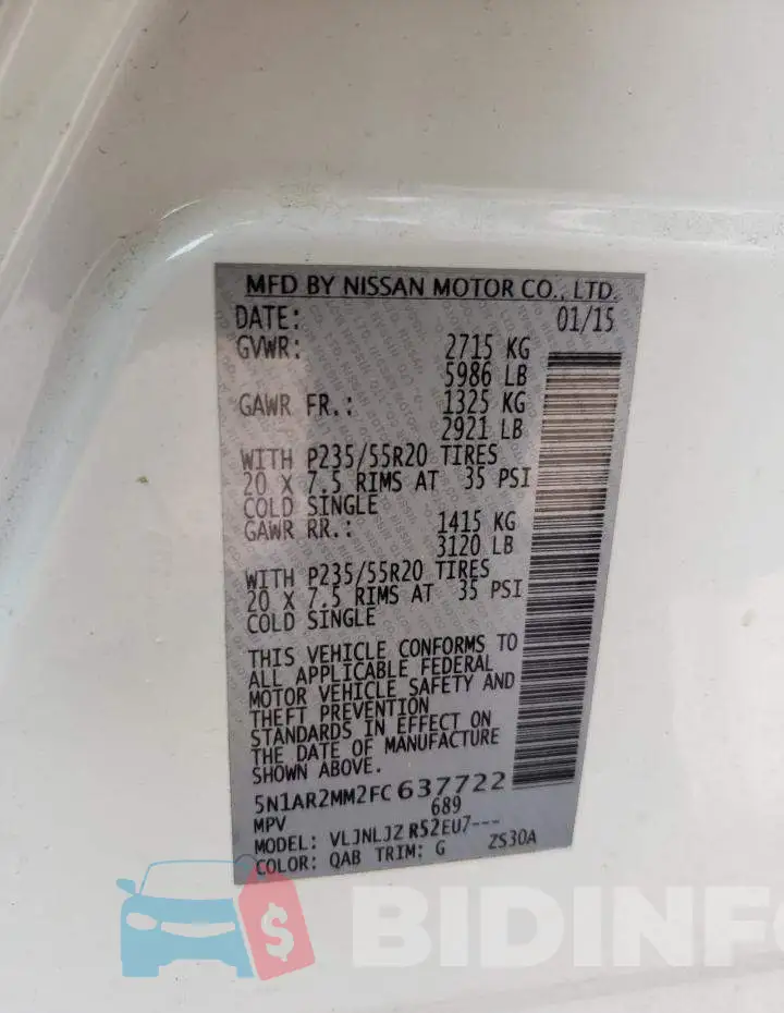 5N1AR2MM2FC637722 Photo# 13