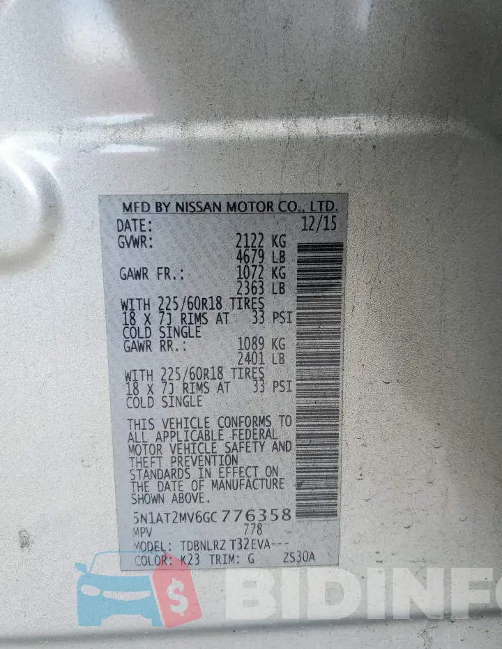 5N1AT2MV6GC776358 Photo# 12