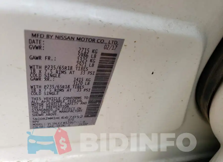 5N1DR2MM1HC667052 Photo# 13