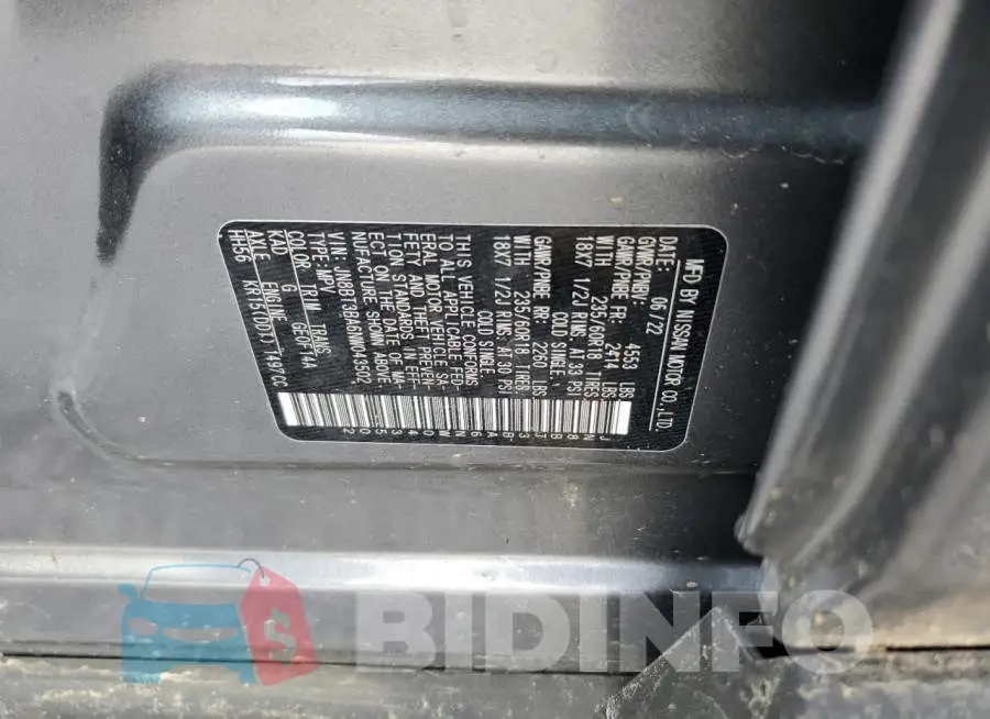 JN8BT3BA6NW043502 Photo# 13