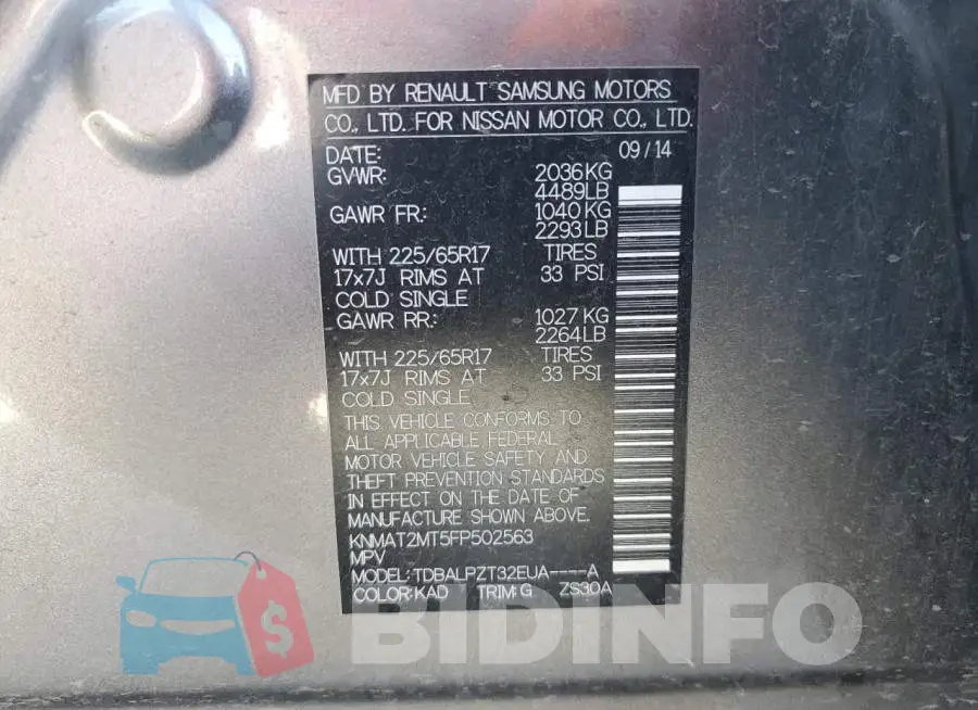 KNMAT2MT5FP502563 Photo# 12
