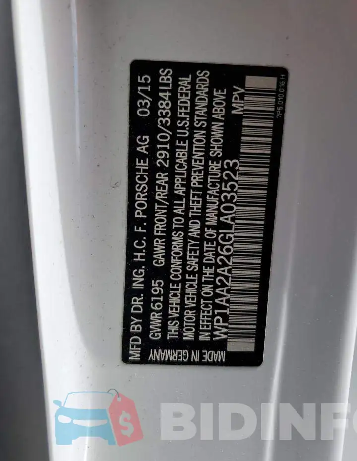 WP1AA2A26GLA03523 Photo# 13