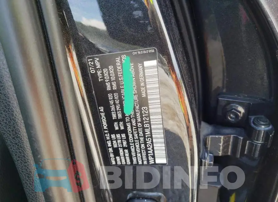WP1AA2A51MLB12123 Photo# 13