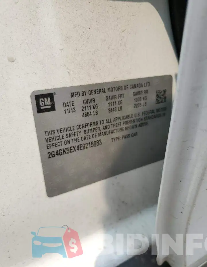 2G4GK5EX4E9215983 Photo# 12