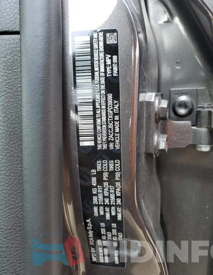 ZACCJBCTXGPD39090 Photo# 13
