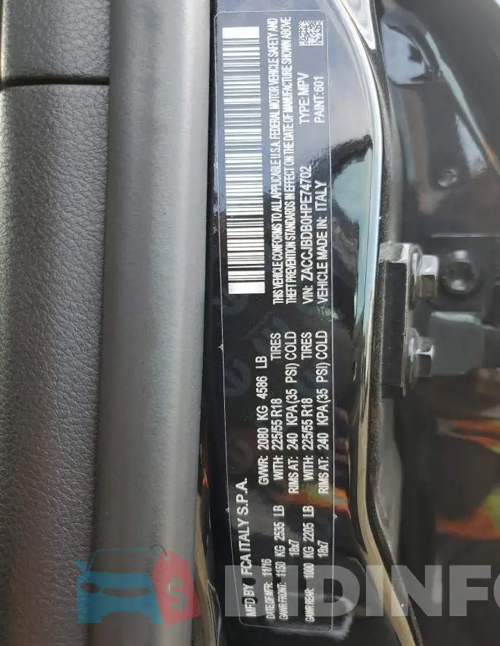 ZACCJBDB0HPE74702 Photo# 13