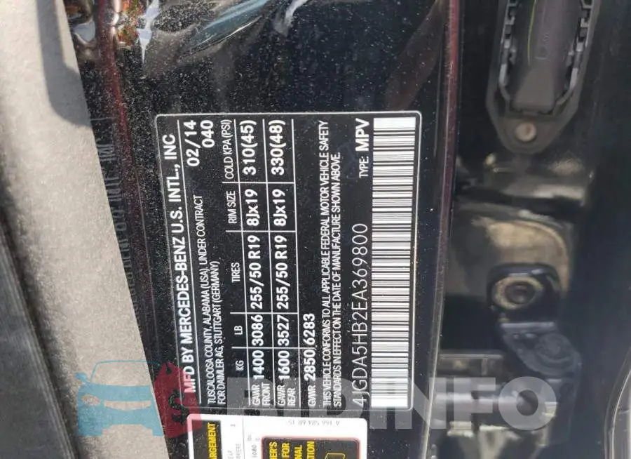 4JGDA5HB2EA369800 Photo# 12
