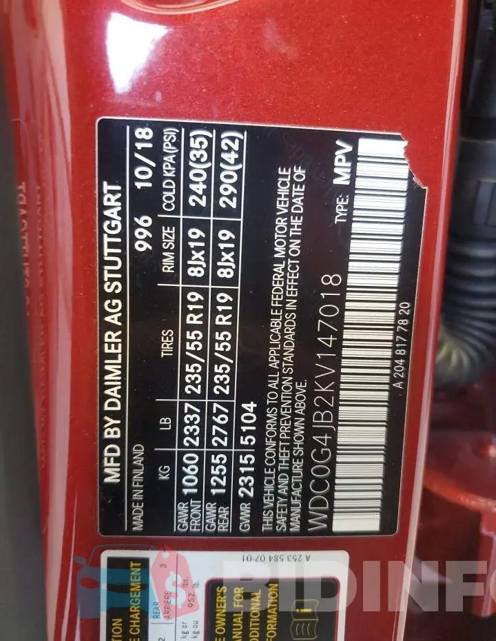 WDC0G4JB2KV147018 Photo# 13