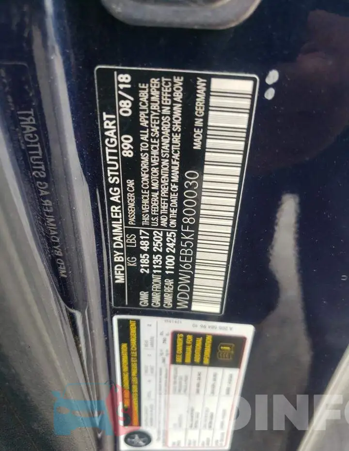WDDWJ6EB5KF800030 Photo# 12