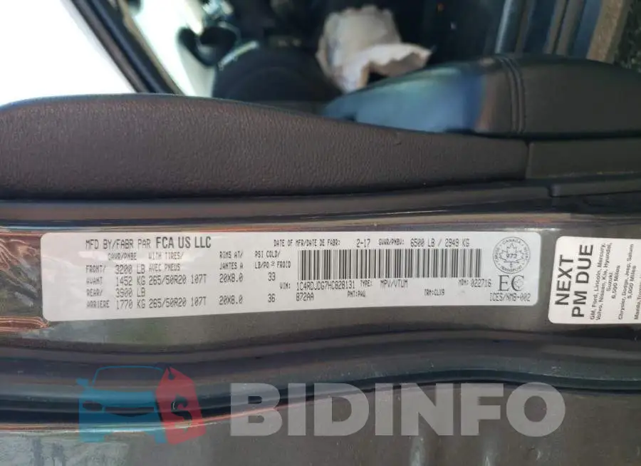 1C4RDJDG7HC828131 Photo# 13