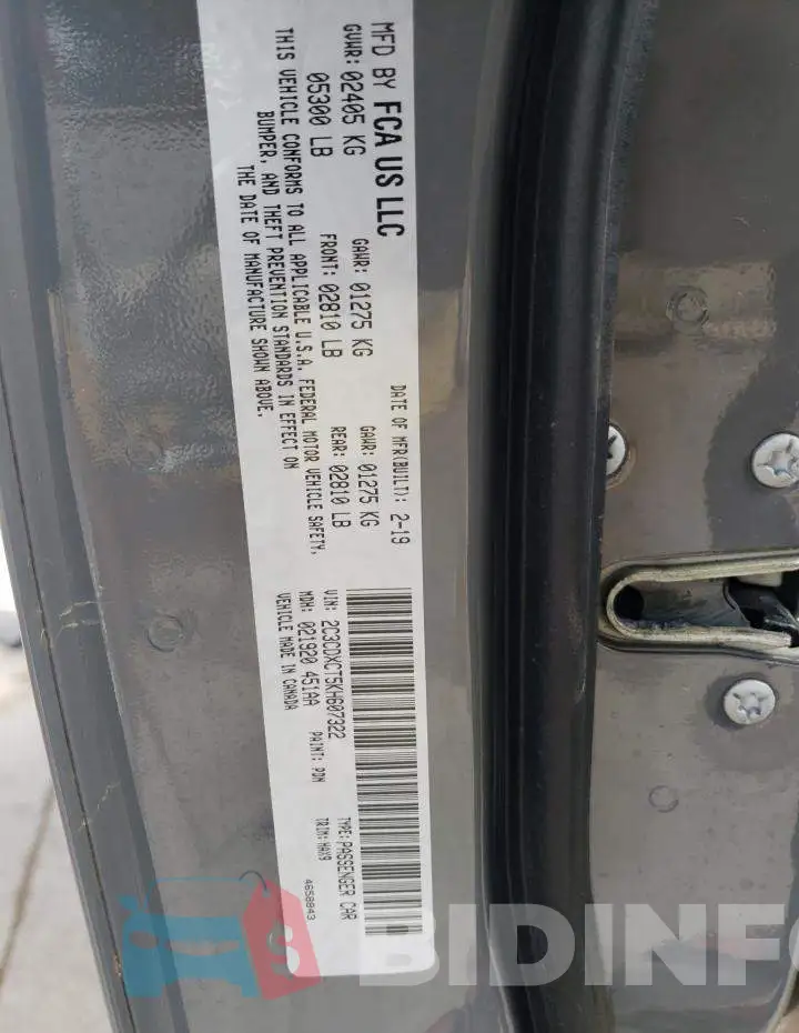 2C3CDXCT5KH607322 Photo# 12