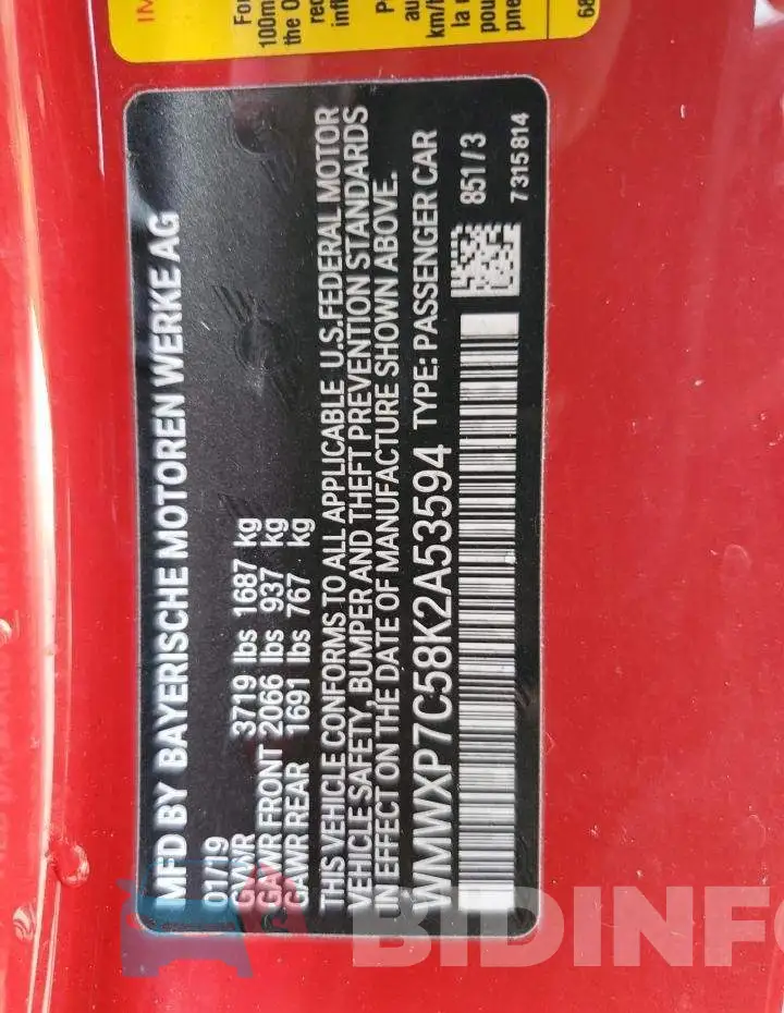 WMWXP7C58K2A53594 Photo# 13