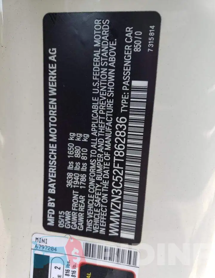 WMWZN3C52FT862836 Photo# 12