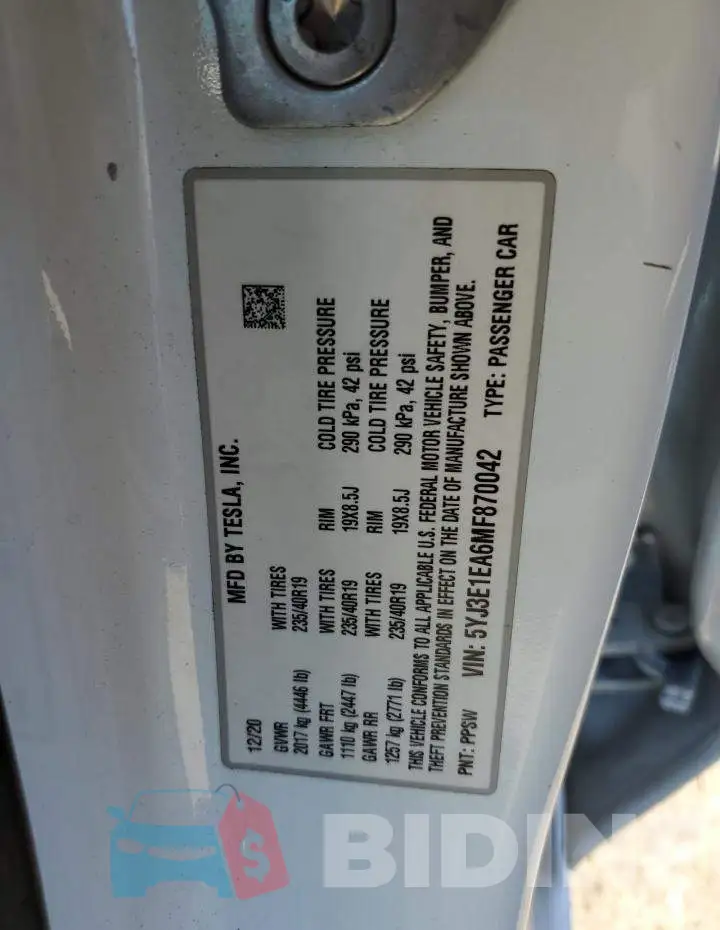 5YJ3E1EA6MF870042 Photo# 12