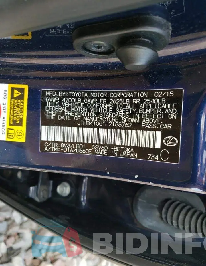 JTHBK1GG1F2188762 Photo# 12