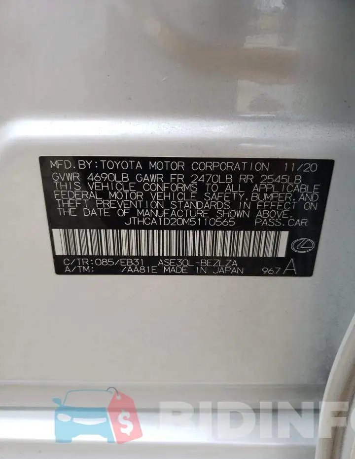JTHCA1D20M5110565 Photo# 13