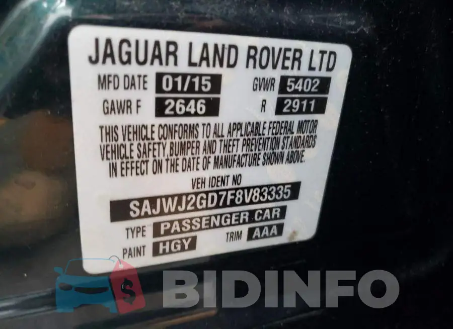 SAJWJ2GD7F8V83335 Photo# 12