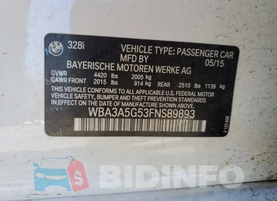 WBA3A5G53FNS89893 Photo# 12
