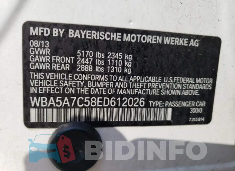 WBA5A7C58ED612026 Photo# 12