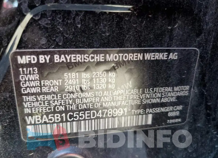 WBA5B1C55ED478991 Photo# 13