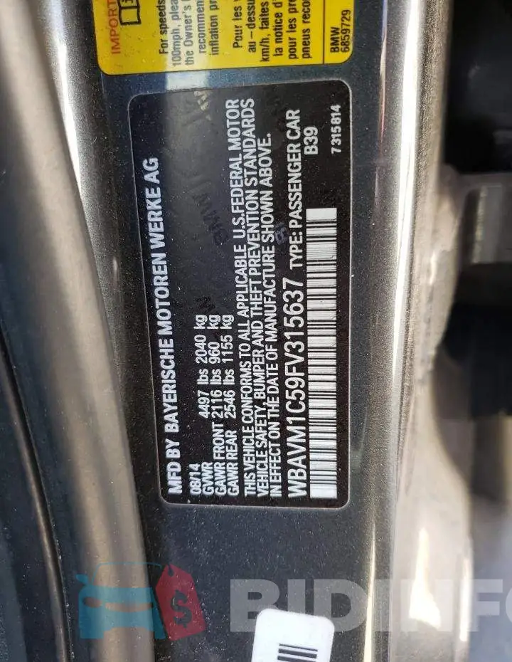 WBAVM1C59FV315637 Photo# 13