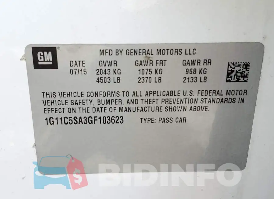 1G11C5SA3GF103623 Photo# 13