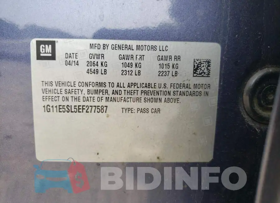 1G11E5SL5EF277587 Photo# 12