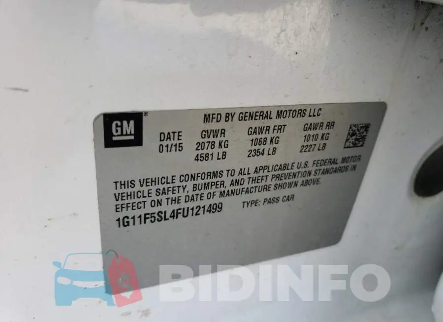 1G11F5SL4FU121499 Photo# 13