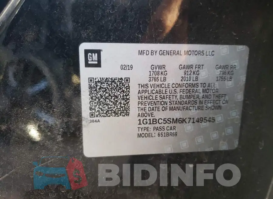 1G1BC5SM6K7149545 Photo# 10