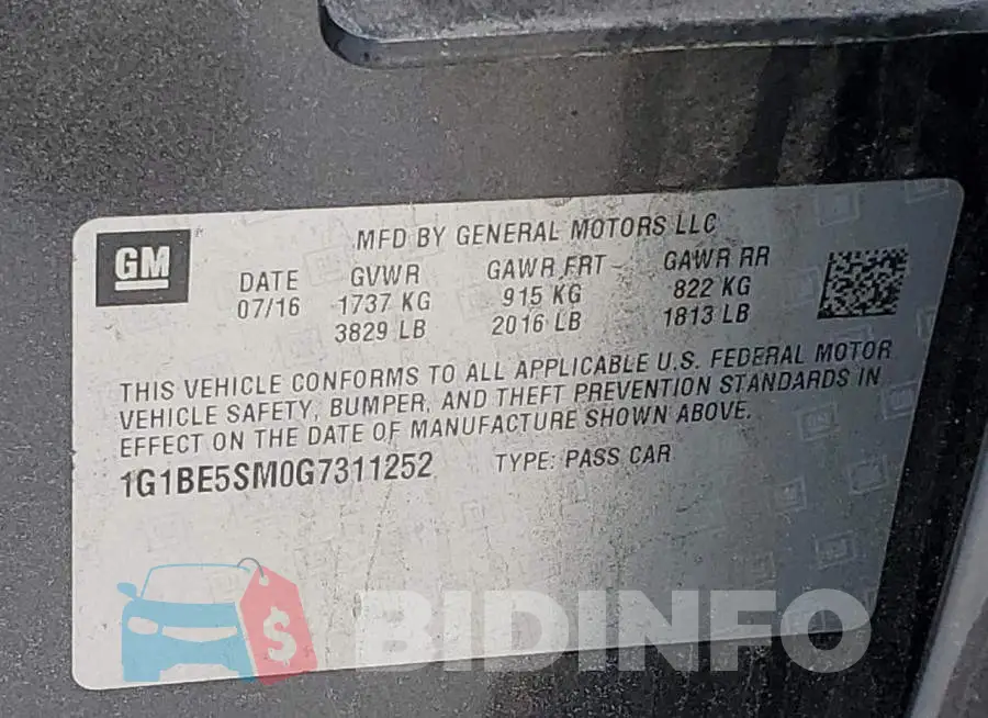 1G1BE5SM0G7311252 Photo# 12