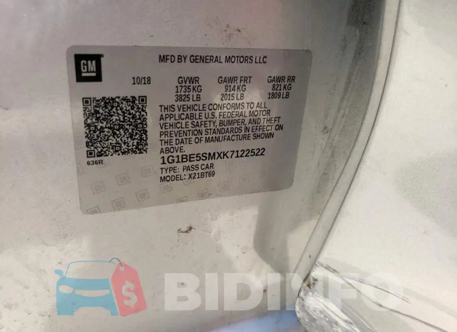 1G1BE5SMXK7122522 Photo# 12