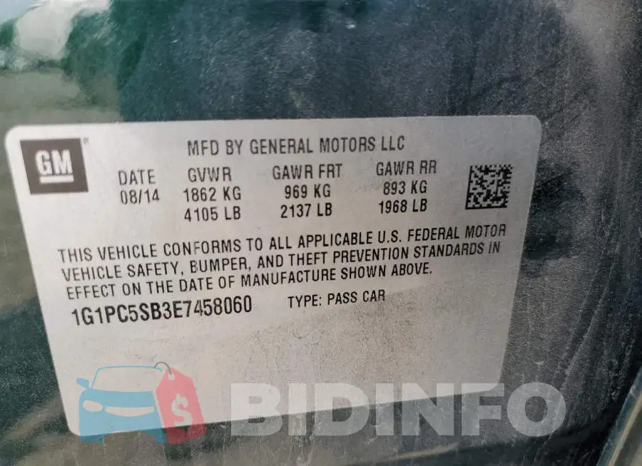 1G1PC5SB3E7458060 Photo# 12